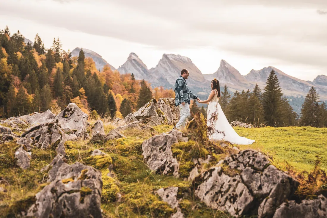 Brautpaar im Alpstein – Berghochzeit Toggenburg